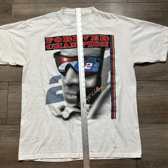 VTG 90s Rusty Wallace Forever a Champion Miller Lite T-Shirt Single Stitch XL - Picture 7 of 7